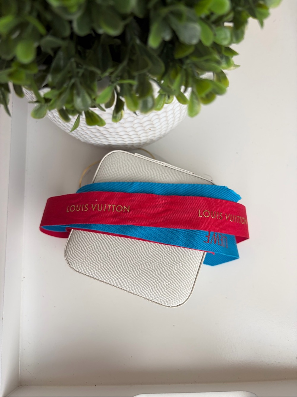 Bundle of designer ribbon Loewe Bright Blue Grosgrain Hair Ribbon